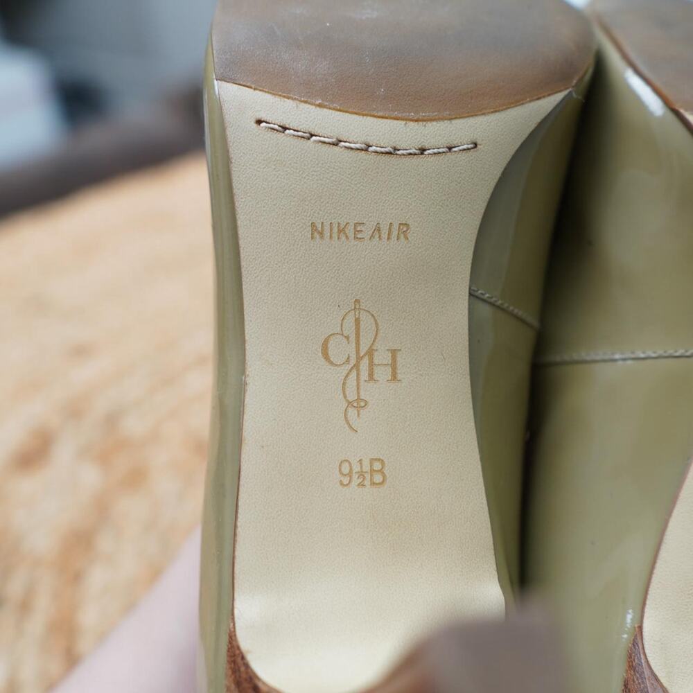 Cole Haan Nike Air Peep Toe Heels Olive 9.5B - Picture 6 of 6